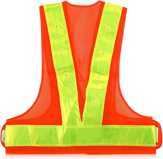 Kwmobile LED Light Safety Vest with 16 LEDs and Reflective Stripes