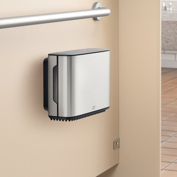 Tork Image Mini Jumbo T2 Toilet Paper Dispenser - Stainless Steel Double Roll