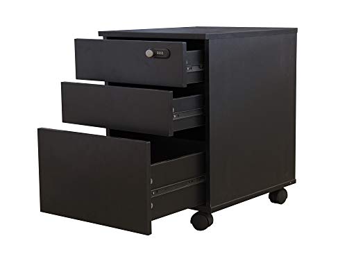 Happy Home Portable File Cabinet With 3 Drawers - Secure Storage For Office Documents