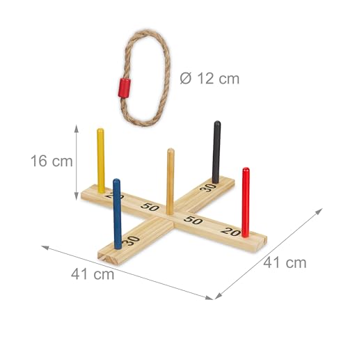 Relaxdays Ring Toss Game - Fun For Kids & Adults, Indoor & Outdoor Use