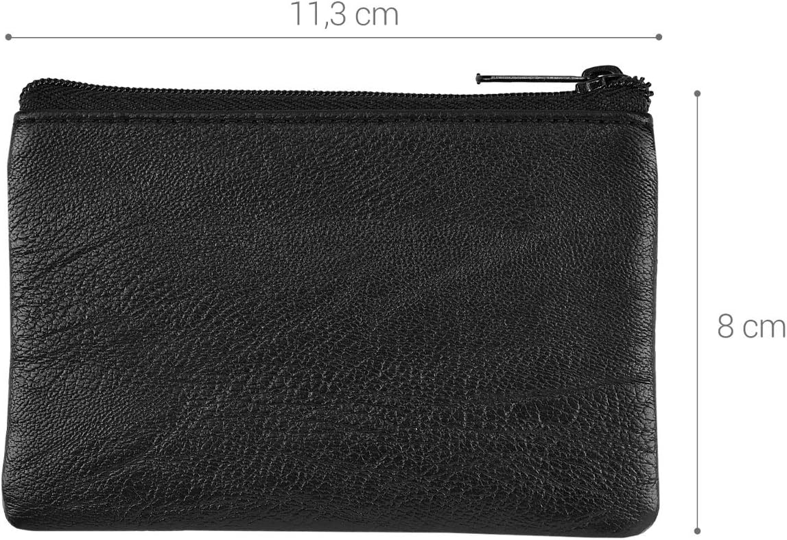 kwmobile RFID Key Case Zippered Black Imitation Leather