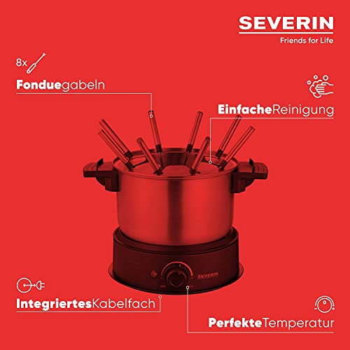 Severin Fo 2470 Fondue Set - Electric Stainless Steel With 8 Forks