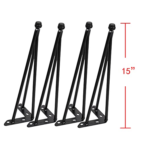 Home Soft Things Hairpin Metal Table Legs 15 Inch For Furniture - Stylish & Durable