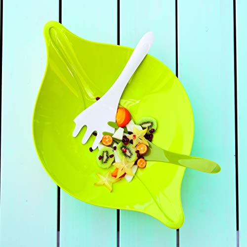 Koziol Leaf Xl+ Extra Large Plus Salad Bowl With Servers - Eco-Friendly Design