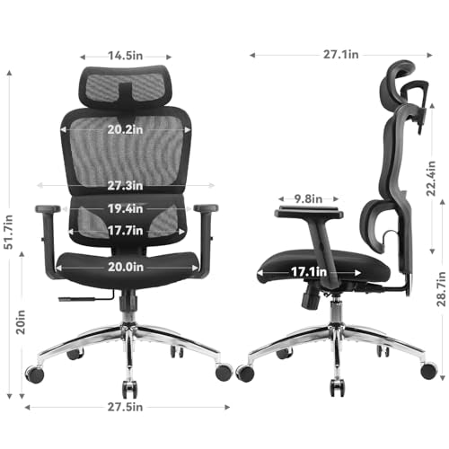 SIHOO M56C-V2-M101 Ergonomic Mesh Office Chair, High Back Desk Chair with 3D Armrests