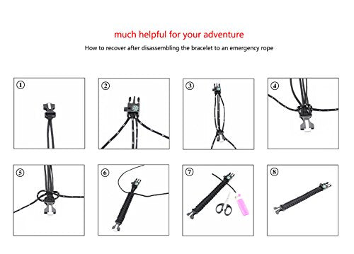 Manswill Adjustable Survival Bracelet With 20-In-1 Emergency Tools