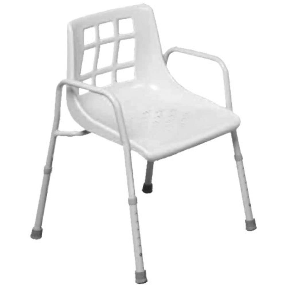 NRS Healthcare M48295 Shower Chair with adjustable height and supportive backrest