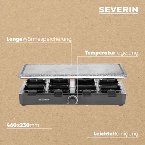 Severin Raclette Party Grill With Natural Grill Stone - Tender Grilling