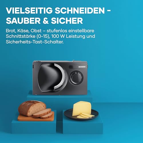 Severin As 9595 All-Slicer For Bread, Cheese, Meat & Vegetables - Adjustable Thickness