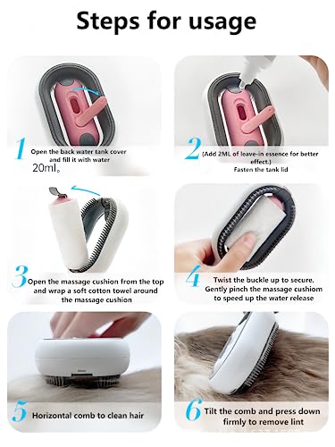 E&E Bestlife Multifunction Water Infused Pet Hair Brush - For Dogs & Cats - Efficient Grooming