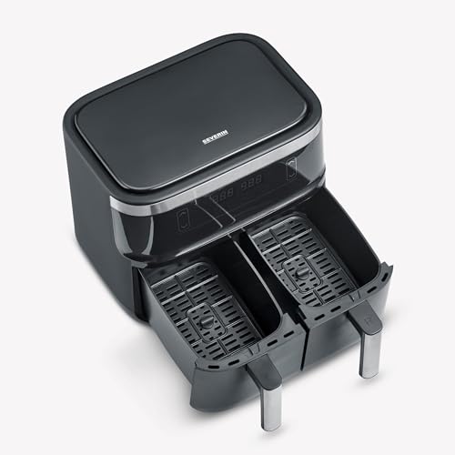 Severin Fr 2453 Double Hot Air Fryer - 2 Cooking Compartments & Healthy Cooking