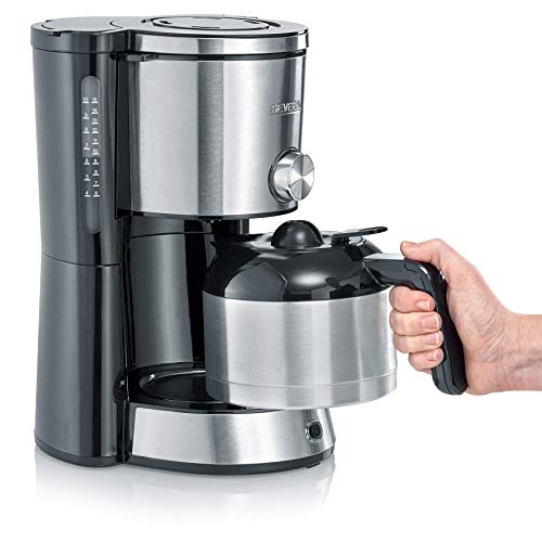 SEVERIN KA 4845 Filter Coffee Maker in brushed stainless steel and black with a vacuum jug
