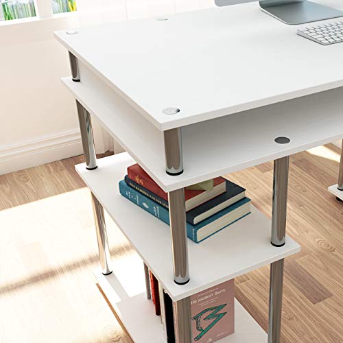 Sogesfurniture Desk With 2 Shelves - Space-Saving & Durable