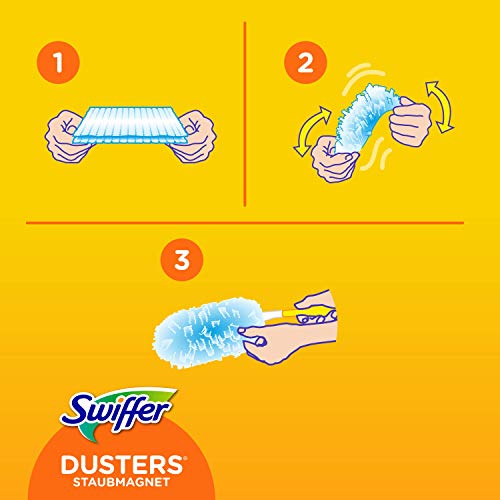 Swiffer Duster Kit With Handle + 5 Feather Dusters + Collects Twice The Dust