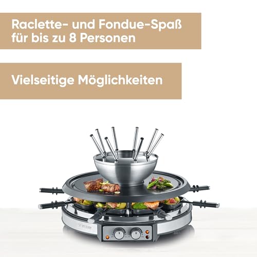 Severin Raclette And Fondue Grill For 8 People - 1900W Power