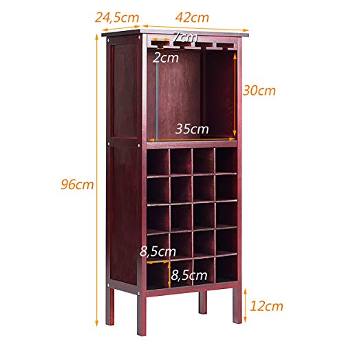 Goplus Wooden Wine Rack With 2 Shelves - Stylish Storage Solution