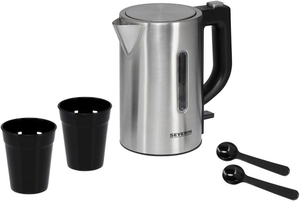 Severin Travel Kettle - Stainless steel, 0.5L capacity, dual voltage