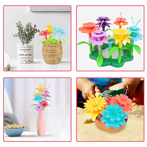 Cenove Toddler Flower Garden Building Toy With Carry Box - Educational Stem Fun