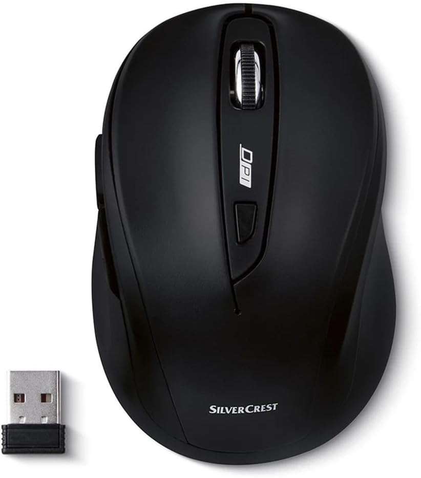 Silvercrest Wireless Ergonomic Right-Hand Mouse Black