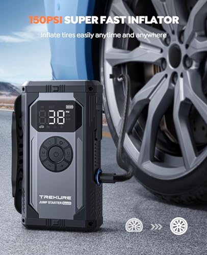 Trekure 5500A Jump Starter Power Pack With Air Compressor - Start Dead Batteries Instantly
