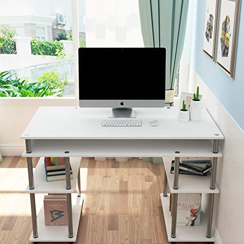 Sogesfurniture Desk With 2 Shelves - Space-Saving & Durable