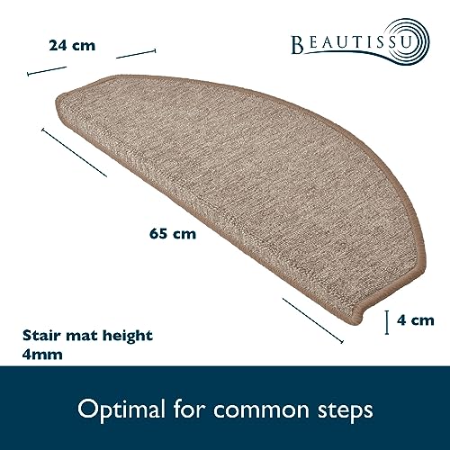 Beautissu Anti Slip Stair Carpet Treads - Safety & Noise Reduction
