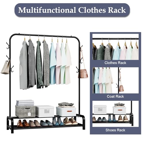 Loefme Clothes Rail - Heavy Duty Rack With Shoe Storage & Minimalist Design