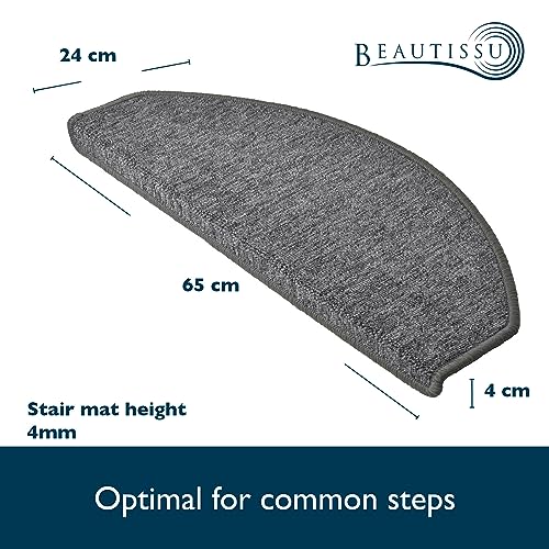 Beautissu Anti Slip Stair Carpet Treads - Safety & Noise Reduction
