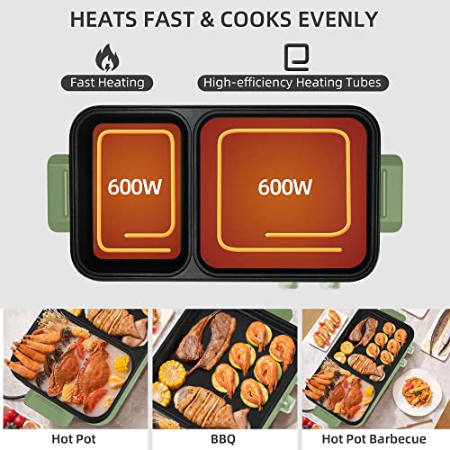 Audecook Electric Hot Pot With Grill - 2 In 1 Multifunctional