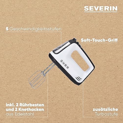 Severin Hand Mixer With Spiral Cable - 400W Power & Turbo Boost