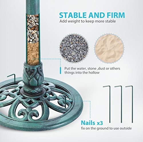 Vivohome Bird Bath With Solar Fountain - Durable & Bird-Friendly Design
