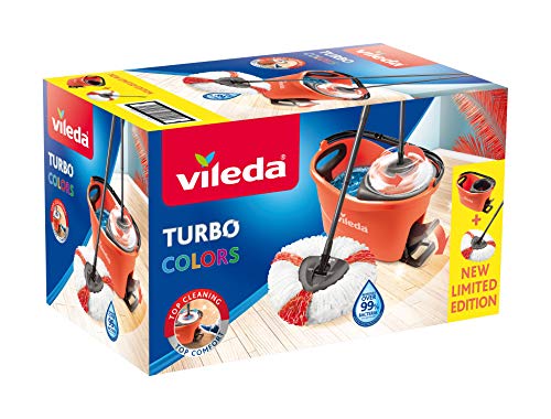 Vileda Turbo Easywring & Clean Set - Mop & Bucket With Power Spinner