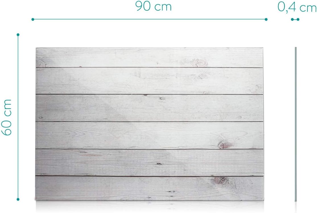 Navaris Magnetic Glass Memo Board - Wood Look Design