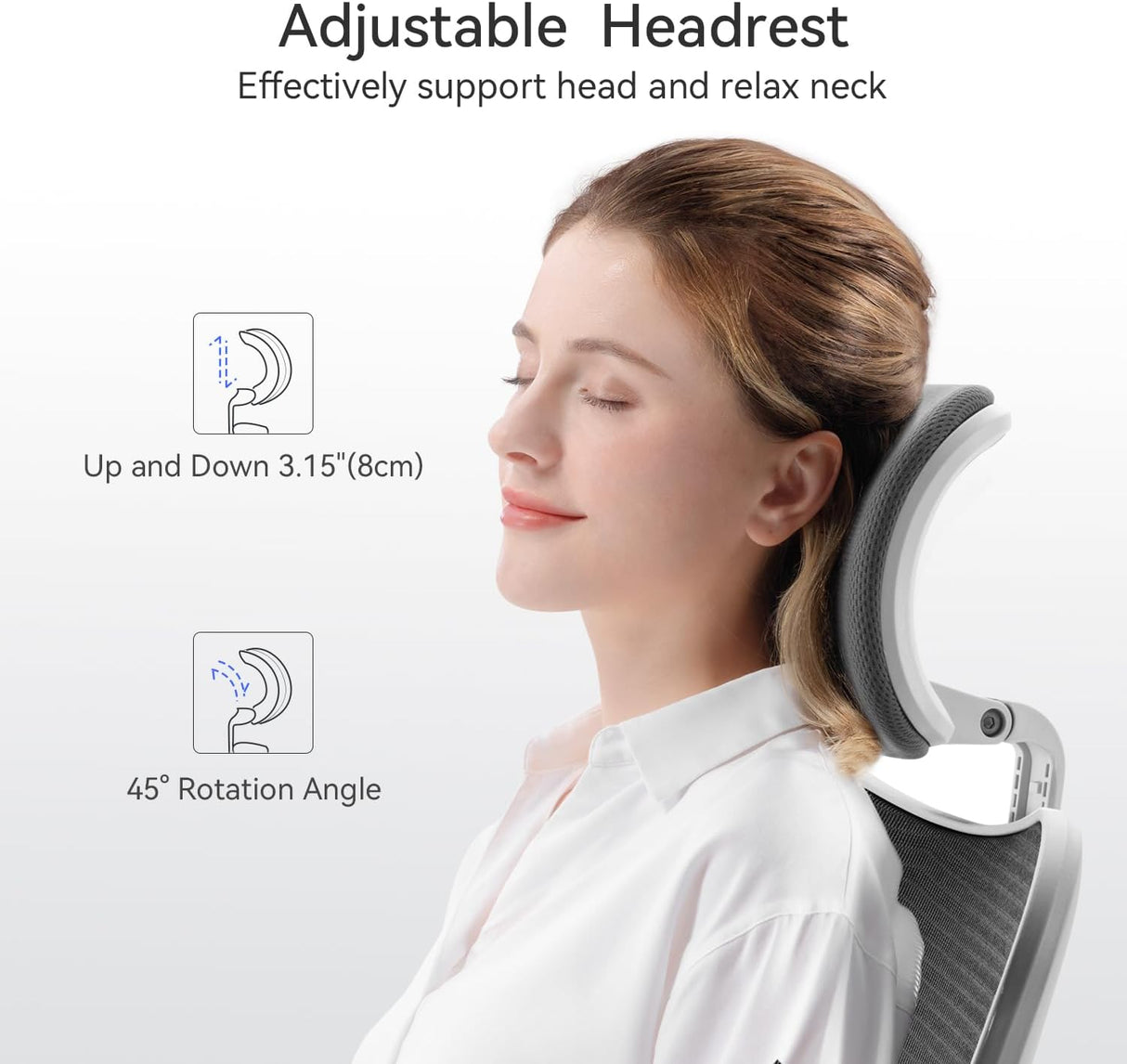 SIHOO M18 Ergonomic Office Chair - Dark Grey with Adjustable Headrest and Lumbar Support