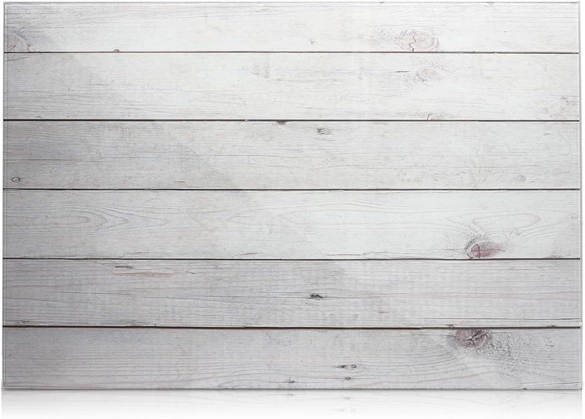 Navaris Magnetic Glass Memo Board - Wood Look Design