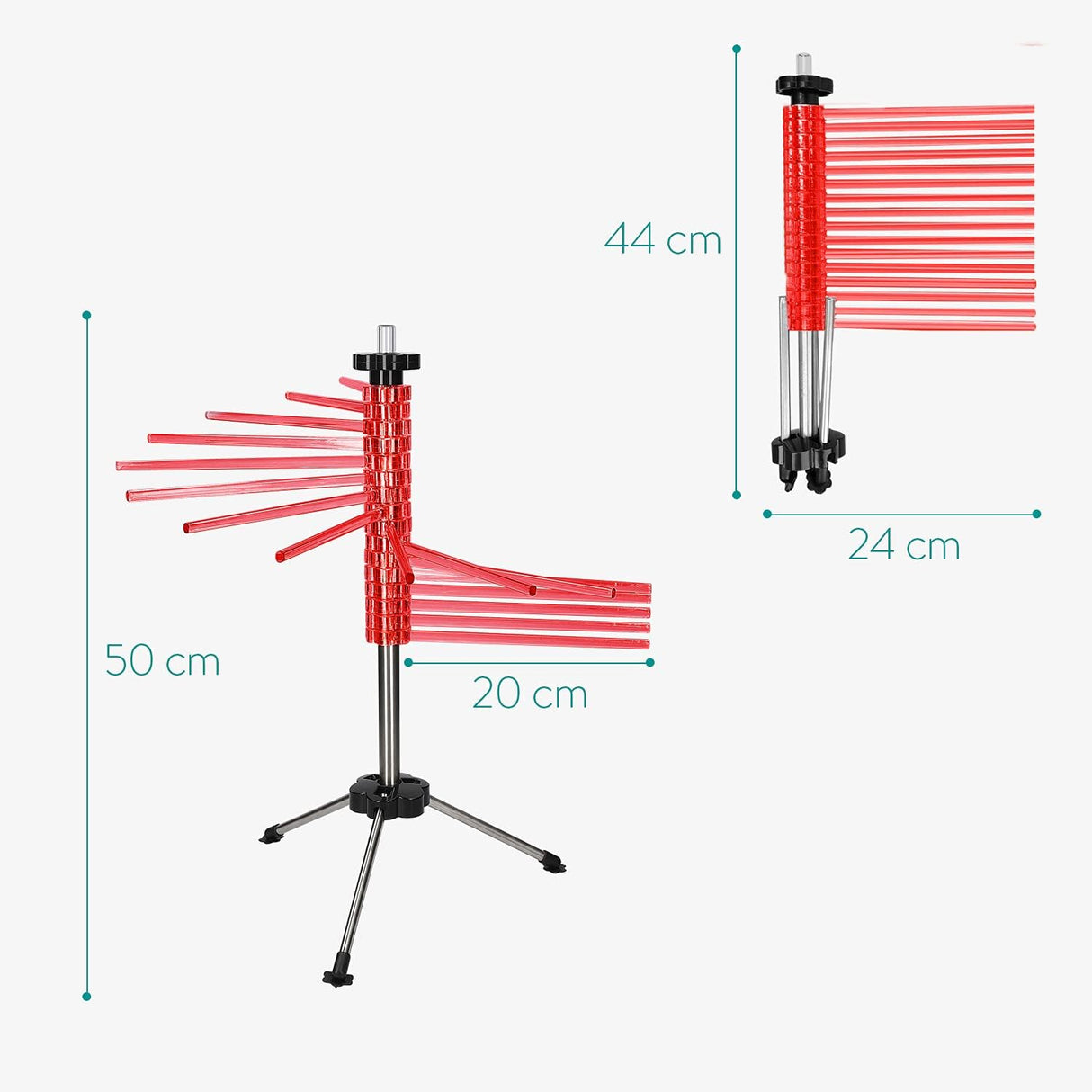 Navaris Collapsible Pasta Drying Rack - 16 rods