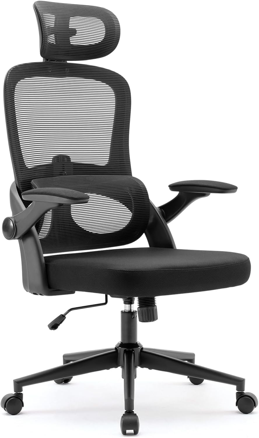 SIHOO M102C Ergonomic Office Chair - Black High Back with 3D Armrests and Lumbar Support