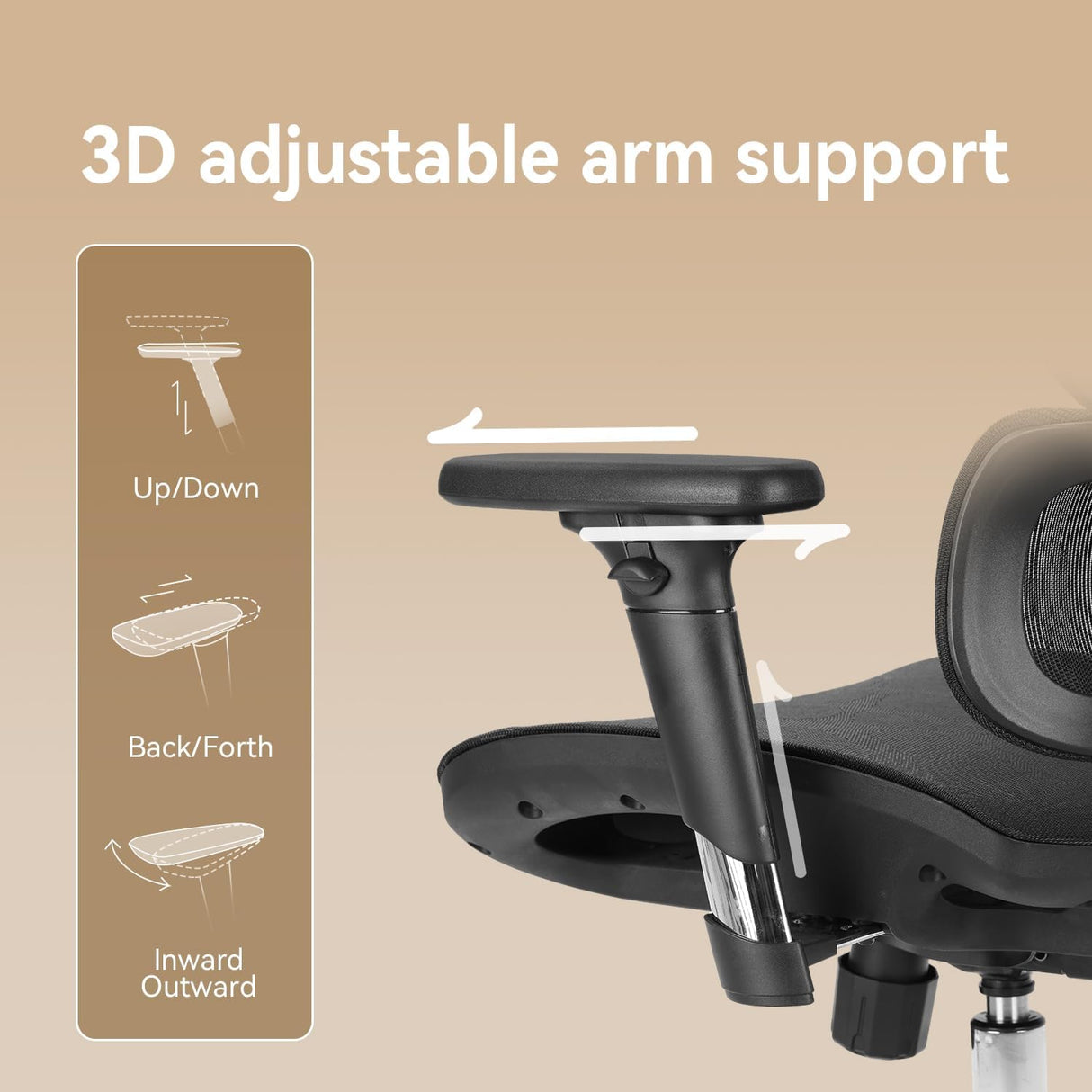 SIHOO M56B Ergonomic Office Chair - Black with Lumbar Support and Adjustable Headrest