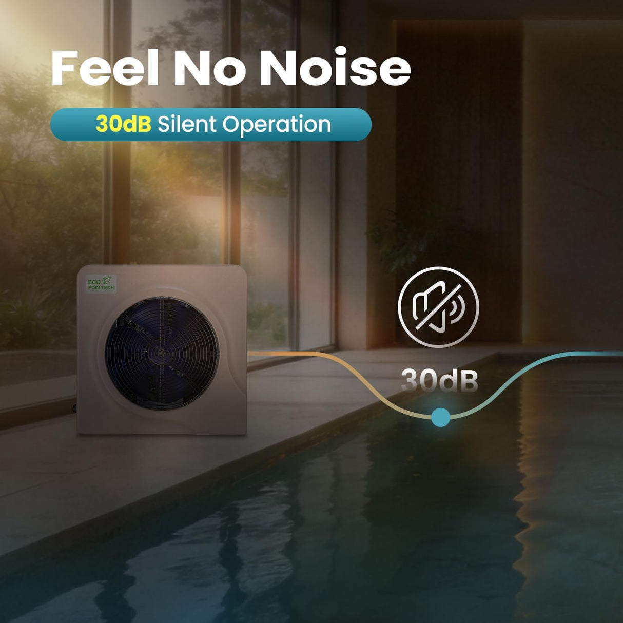 ECOPOOLTECH EE35 Mini Pool Heater Heat Pump - 3.9 kW for Above Ground Pools