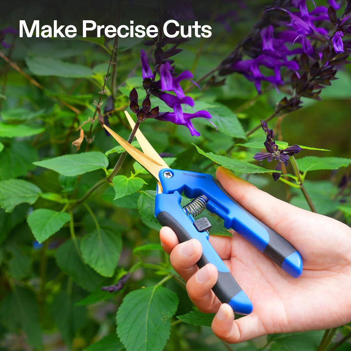 VIVOSUN Curved Gardening Scissors - Titanium Coated 6.5 Inch Hand Pruner
