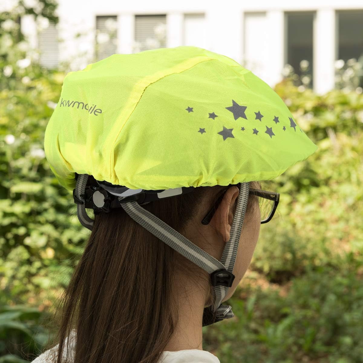 kwmobile Bicycle Helmet Cover - Waterproof Reflective Stars