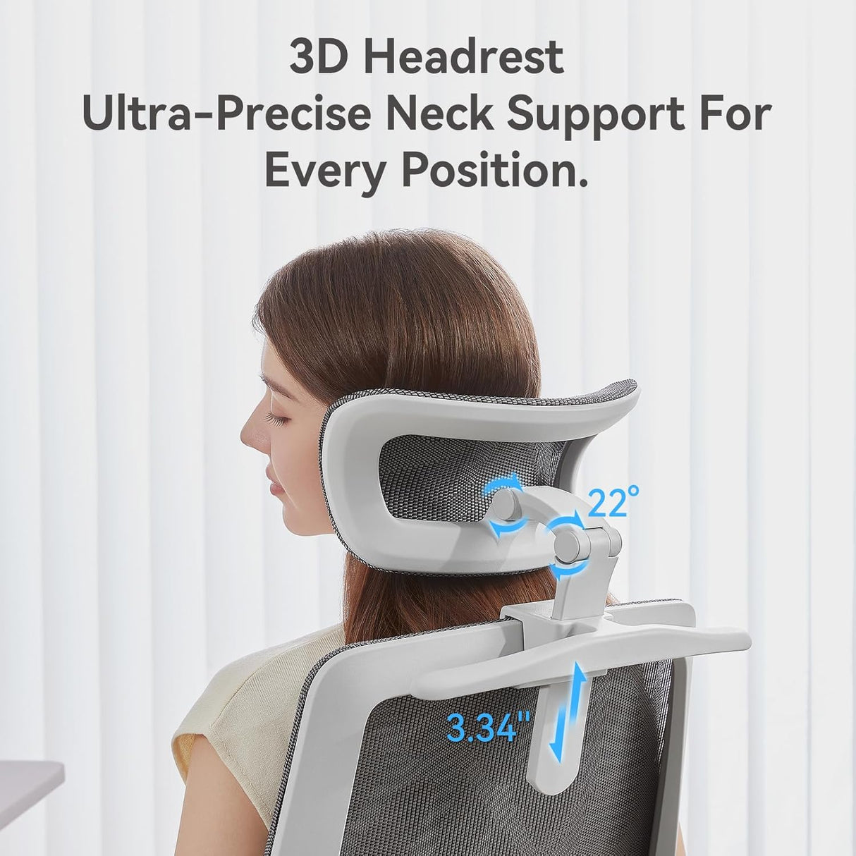 SIHOO M59AS Ergonomic Office Chair - Grey with 3D Flip-up Armrests