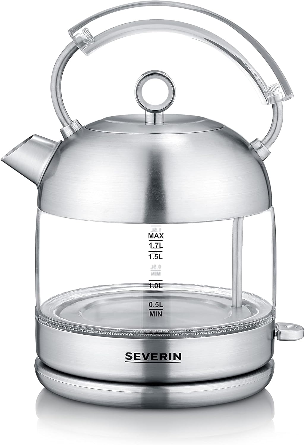 Severin Retro Glass Stainless Steel Electric Kettle WK3459 - Glass and Stainless Steel