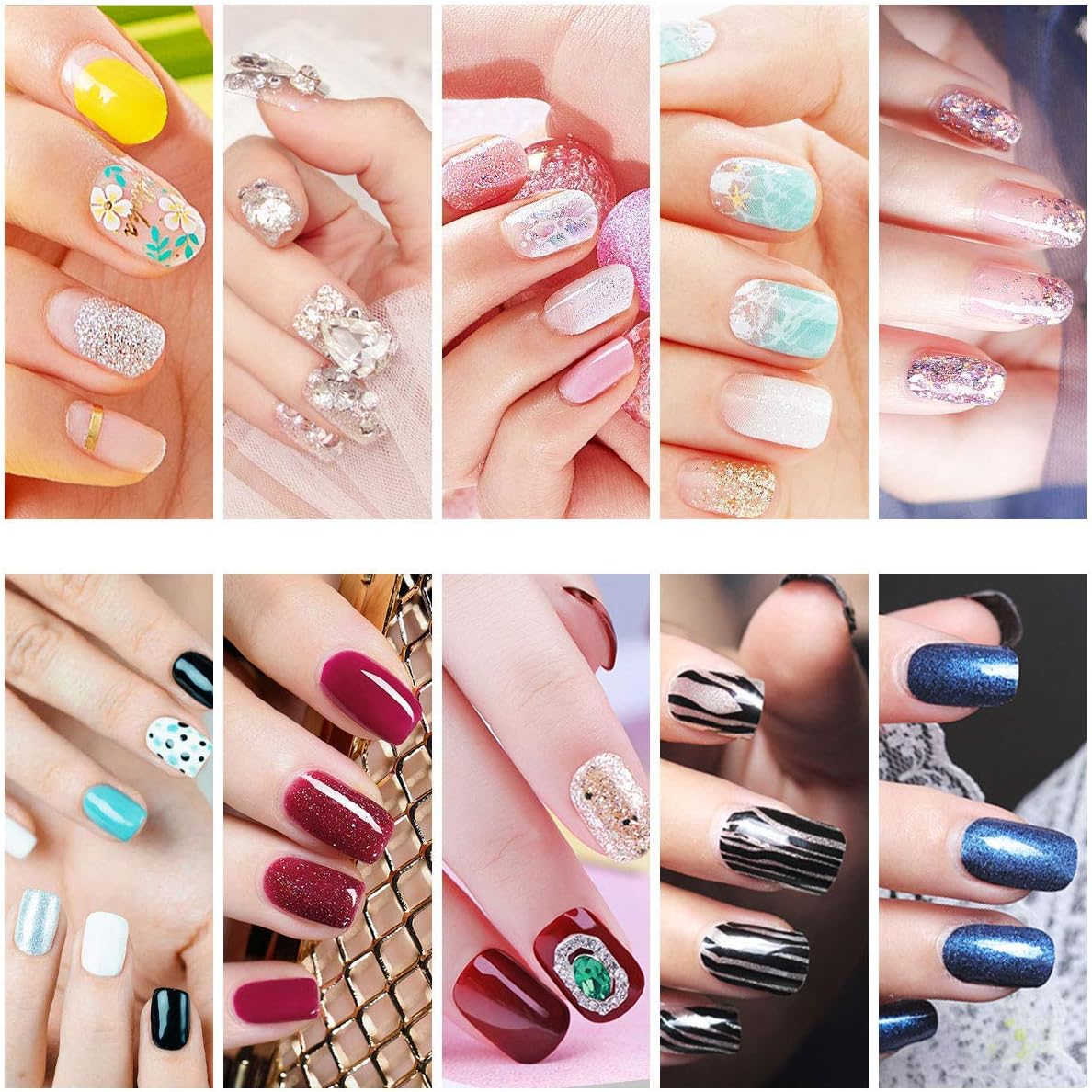 MELLIEX Natural Acrylic French False Nail Tips - 500 Pieces