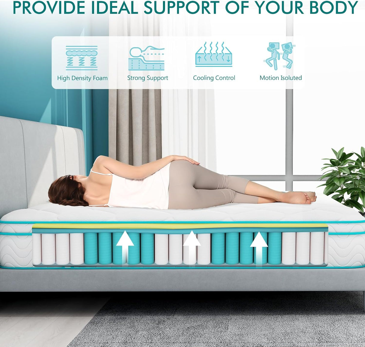 Aotumm Ciort Small Double Hybrid Mattress - 4ft Medium Firm 10 Inch