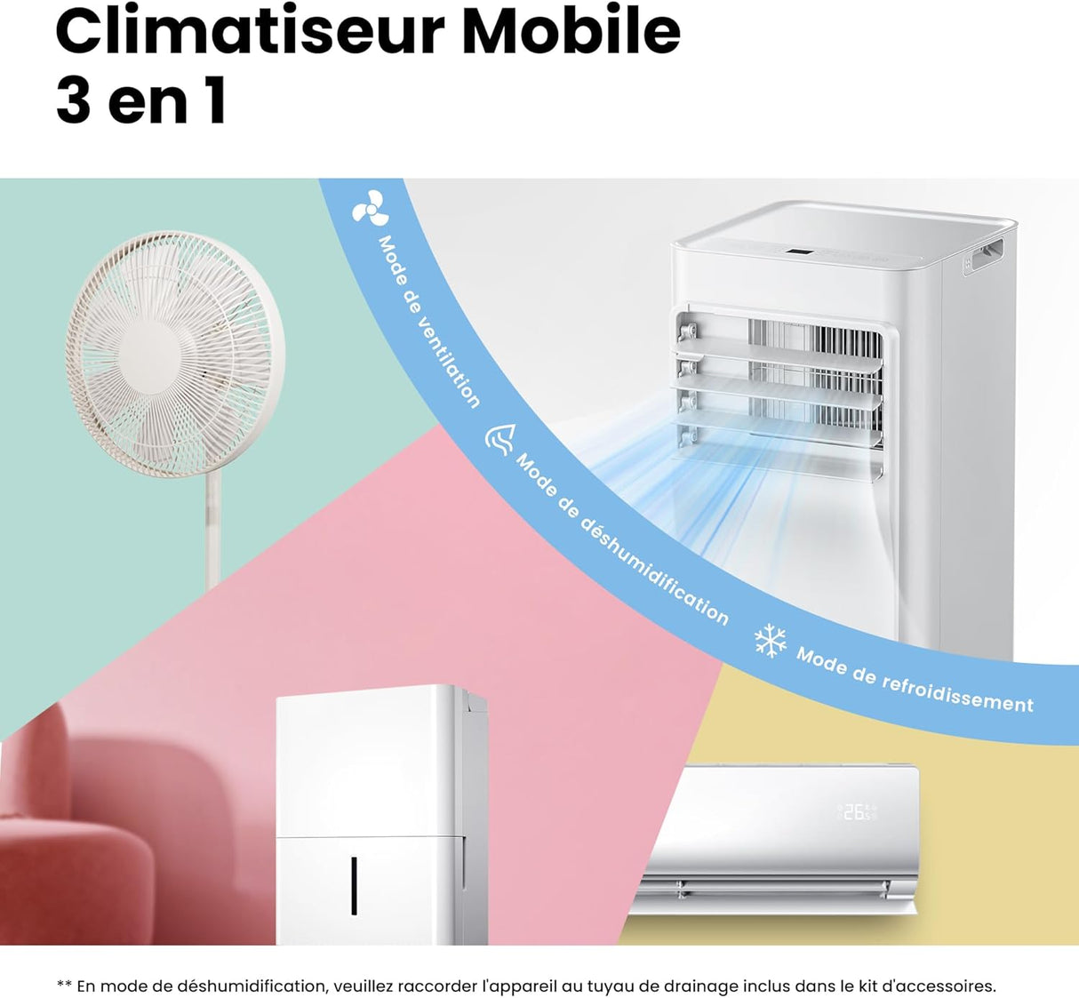 COMFEE' Breezy Cool 2.6 Mobile Air Conditioner - 9000 BTU/h, Smart Control