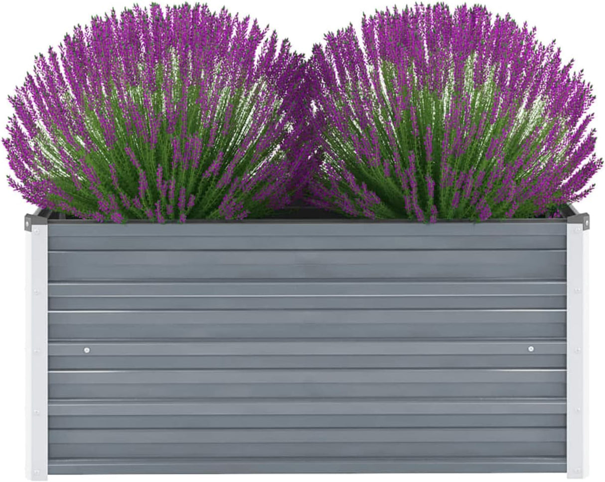vidaXL Galvanised Steel Garden Planter, 100x40x45cm
