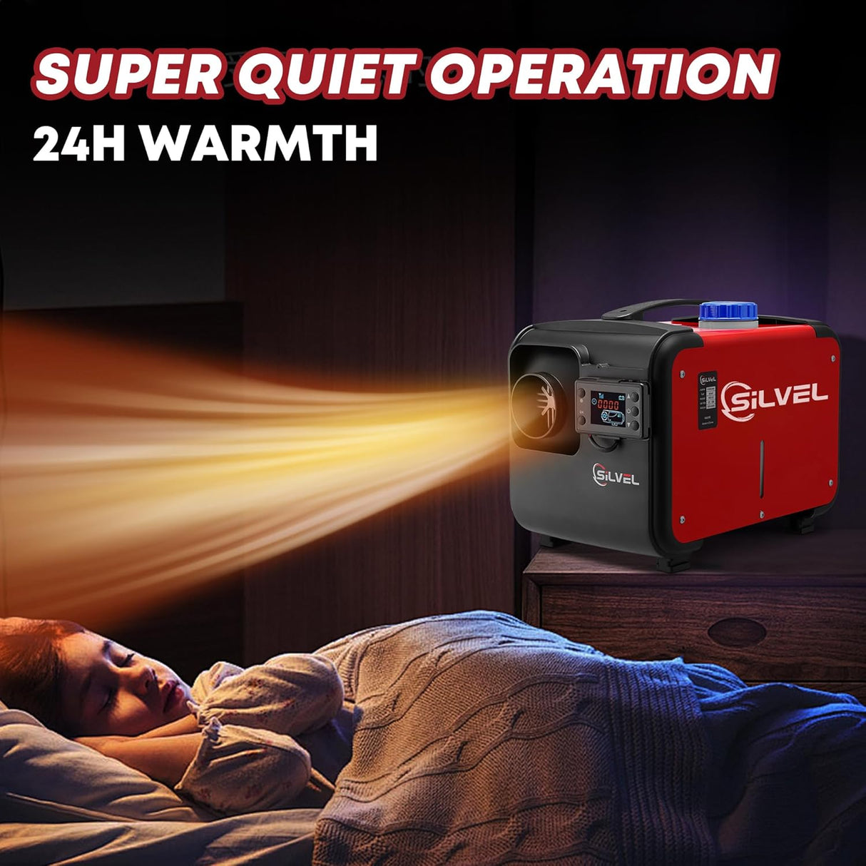 SILVEL 8KW 12V All-in-One Diesel Air Heater with 5L Tank - Portable Vehicle Heating