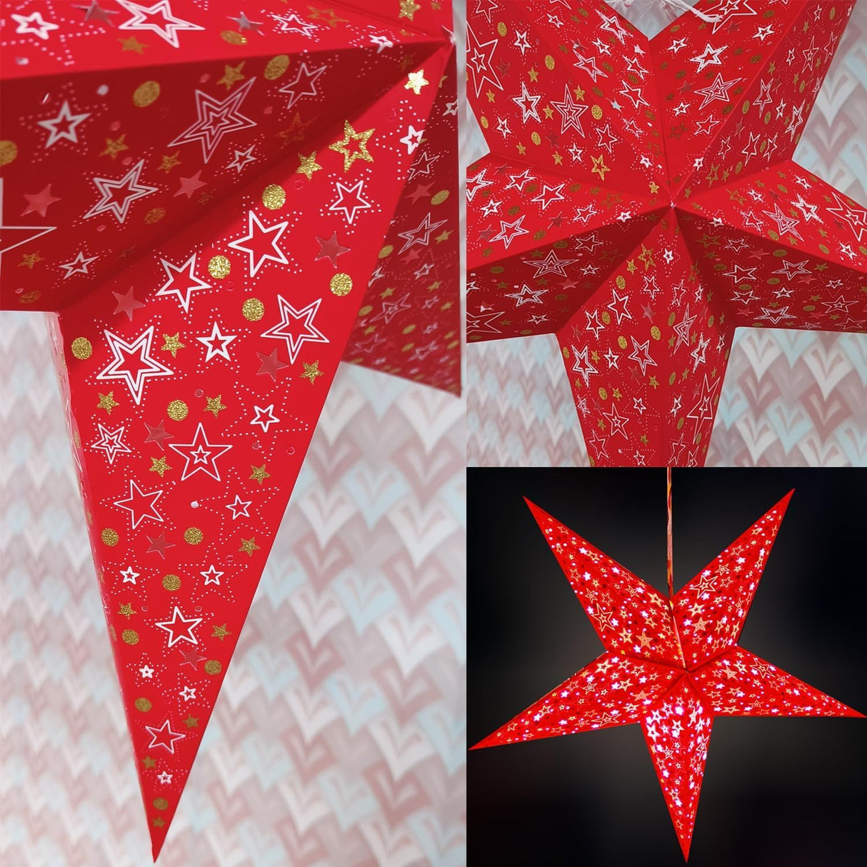 ME & YOU Hanging Paper Star - Red Decorative Lighting