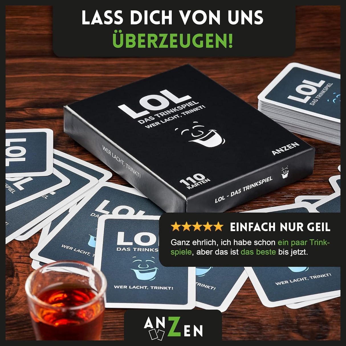 LOL Who Laughs, Drinks! Adult Drinking Card Game - black humor